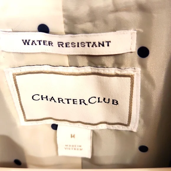 Charter Club Rain Trench Coat Water Resistant- Medium Green - Picture 6 of 9